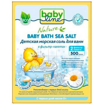 Детская морская соль для ванн Babyline Nature с ромашкой в фильтр-пакетах 500 г