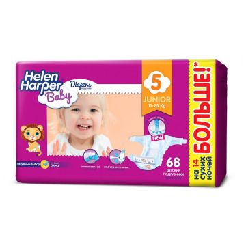 Подгузники Helen Harper Baby размер 5 Junior (11-25 кг) 68 шт
