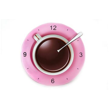 Часы LeFutur Кофейная чашка розовая  LF19393