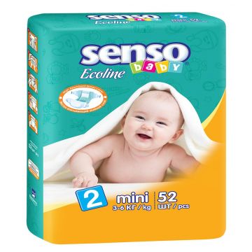 Подгузники Senso Baby Ecoline размер S (3-6 кг) 52 шт