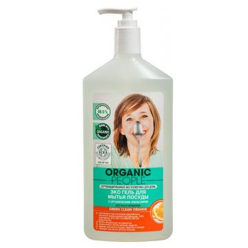 Эко Гель для мытья посуды Organic People Green clean orange 500 мл