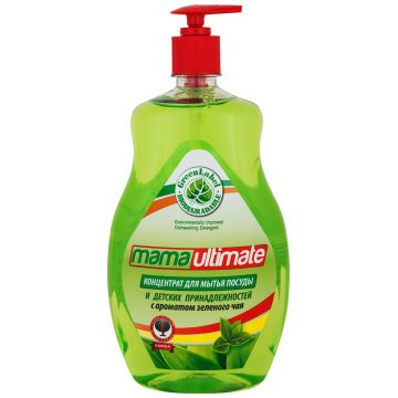 Концентрированное средство для мытья посуды и детских принадлежностей Mama Ultimate "Зеленый чай", 1000 мл