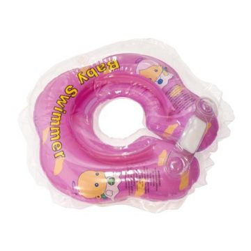 Надувной круг на шею для купания новорожденных BabySwimmer РОЗОВЫЙ