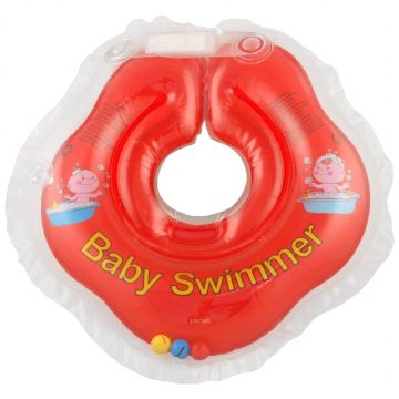 Надувной круг на шею для купания новорожденных BabySwimmer КРАСНЫЙ