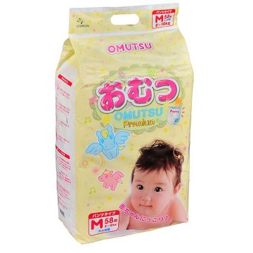 Трусики детские Omutsu размер M (6-10 кг) 58 шт
