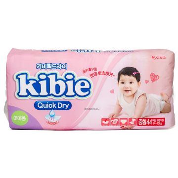Подгузники для девочек Kibie Quick Dry M 5-10 кг, 44 шт