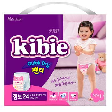 Трусики для девочек Kibie Quick Dry XXL 17+ кг, 24 шт