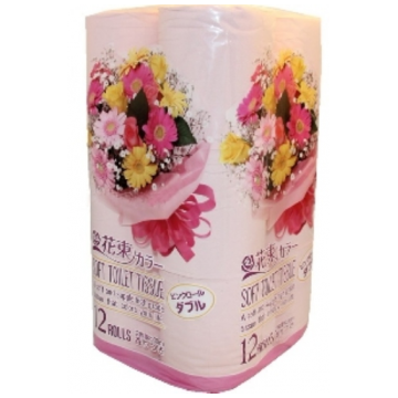 Туалетная бумага Marutomi Color bunch of flowers двухслойная 12 рулонов