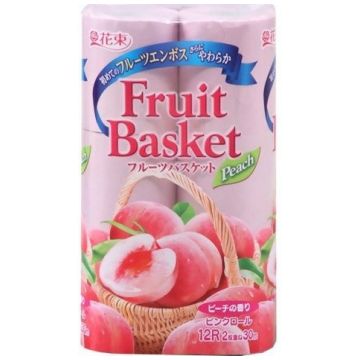 Туалетная бумага Marutomi Fruits basket Pearch двухслойная 12 рулонов