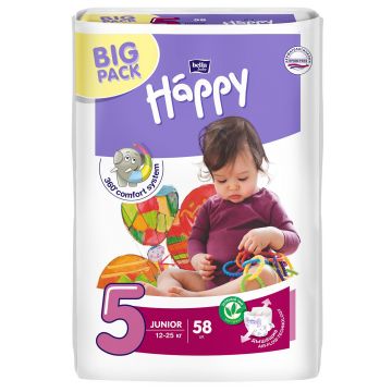 Подгузники Bella Baby Happy, размер Junior (12-25 кг) 58 шт