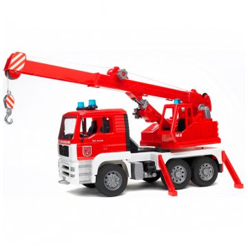 02-770 Игрушка Bruder Пожарная машина автокран MAN с модулем со световыми и звуковыми эффектами