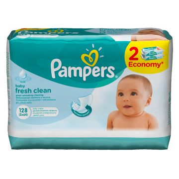 Салфетки детские увлажненные Pampers Baby Fresh Clean 128 шт