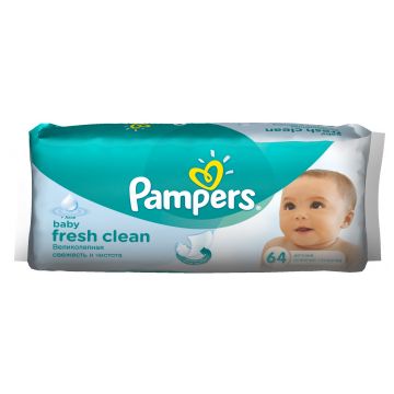 Салфетки детские увлажненные Pampers Baby Fresh сменный блок 64 шт