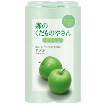 Туалетная бумага Fujieda Seishi двухслойная аромат зеленое яблоко 12 рулонов х 30 м