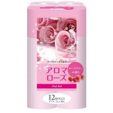 Туалетная бумага Fujieda Seishi двухслойная аромат розы и малины 12 рулонов х 275 м