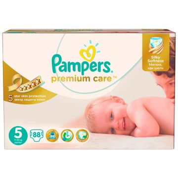 Подгузники Pampers Premium Care Junior (11-18 кг) Мега Упаковка 88 шт