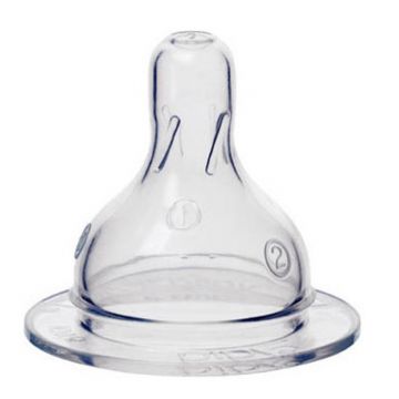 Соска Bibi силиконовая для широкого горлышка, регулируемый поток с рождения (2 шт)