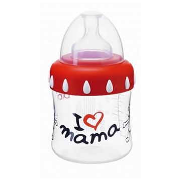 Бутылочка Bibi Mama  с широким горлом и соска "регулируемый поток" 150 мл с рождения 