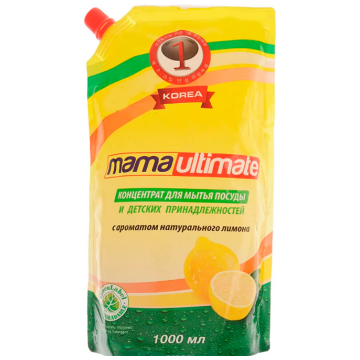 Концентрированное средство для мытья посуды и детских принадлежностей Mama Ultimate Лимон (запаска), 1000 мл