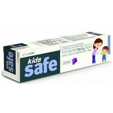 Зубная паста детская CJ Lion Kids Safe Виноград (от 3-х до 12 лет), 90 гр.
