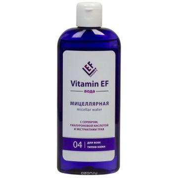 Мицелярная вода Vitamin EF с серебром, гиалуроновой кислотой и экстрактами трав, 250 мл