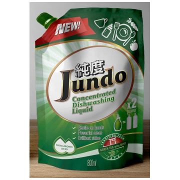 Концентрированный гель Jundo для мытья посуды и детских принадлежностей Green tea with Mint, 800 мл