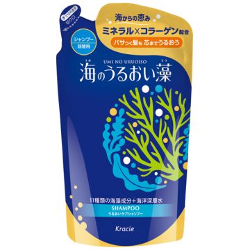 Шампунь восстанавливающий Kracie Umi No Uruoiso с экстрактами морских водорослей, сменная упаковка, 420 мл