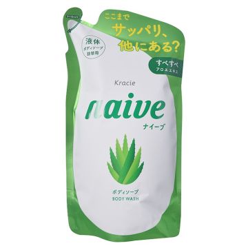 Мыло для тела жидкое Kracie Naive с экстрактом алоэ, сменная упаковка, 380 мл