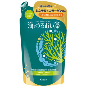 Бальзам-ополаскиватель восстанавливающий Kracie Umi No Uruoiso с экстрактами морских водорослей, сменная упаковка, 420 мл