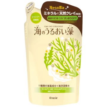 Шампунь для ухода за кожей головы Kracie Umi No Uruoiso с экстрактами морских водорослей, сменная упаковка, 420 мл