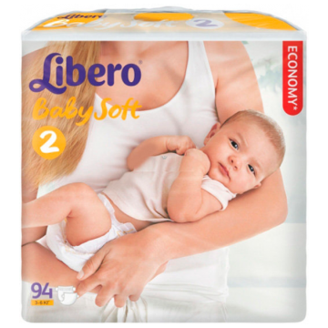 Подгузники Libero baby soft размер S (3-6 кг) 94 шт