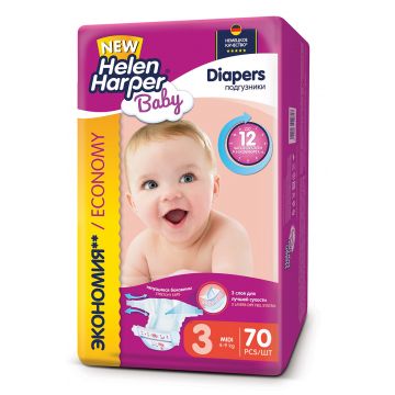 Подгузники Helen Harper Baby размер 3 Midi (4-9 кг) 70 шт