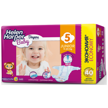 Подгузники Helen Harper Baby размер 5 Junior (11-25 кг) 40 шт