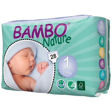 Подгузники Bambo Nature Premature размер 1 (2-4 кг) 28 шт