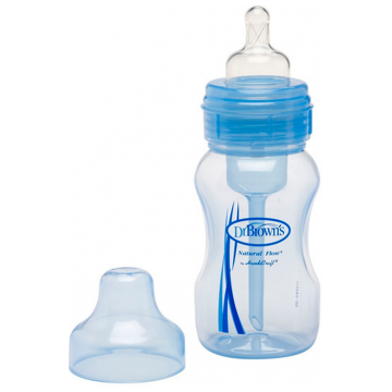 Бутылочка для кормления Dr.Browns с широким горлышком синяя полипропилен с 0 мес. 240 мл.