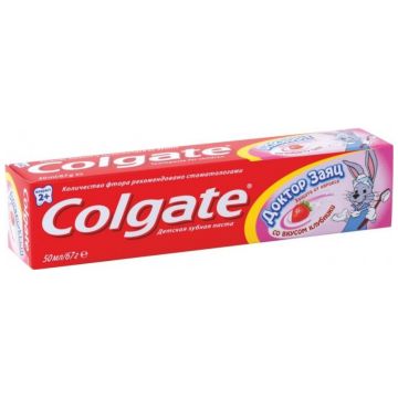 Зубная паста детская Colgate "Доктор Заяц" со вкусом клубники 50 мл