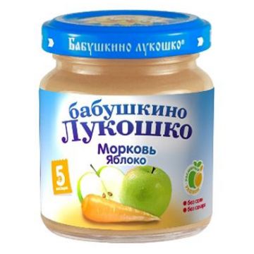Детское пюре Бабушкино Лукошко Морковь яблоко, с 5 мес. 100 г
