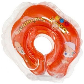 Надувной круг на шею для купания новорожденных BabySwimmer ОРАНЖЕВЫЙ
