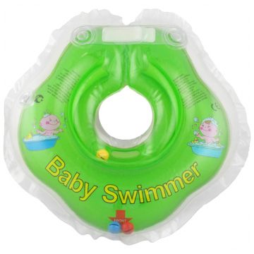 Надувной круг на шею для купания новорожденных BabySwimmer САЛАТОВЫЙ