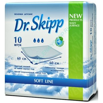 Пеленки для детей Dr. Skipp гигиенические размер 60х60 10 шт