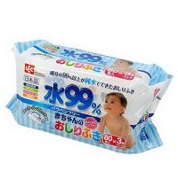 Влажные салфетки для новорожденных iPlus 99,9% воды 80*3 шт мягкая упаковка