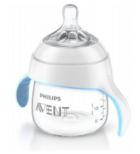 Бутылочка для кормления Avent Philips серия Natural из полипропилена с ручками (150 мл 4 мес+) SCF251/00