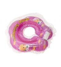 Надувной круг на шею для купания новорожденных BabySwimmer РОЗОВЫЙ