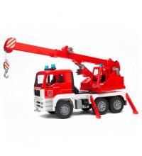 02-770 Игрушка Bruder Пожарная машина автокран MAN с модулем со световыми и звуковыми эффектами