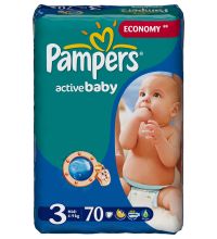 Подгузники Pampers Active Baby Midi (4-9 кг) экономичная плюс упаковка 70 шт