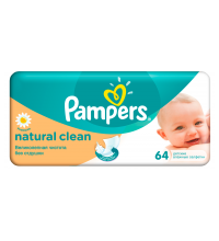 Салфетки детские увлажненные Pampers Naturally Clean 64 шт