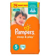 Подгузники Pampers Sleep & Play 11-18 кг 5 размер 74 шт