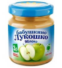 Детское пюре Бабушкино Лукошко яблоко без сахара с 35 мес. 100 г