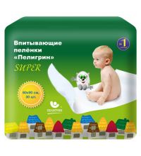 Пеленки впитывающие детские Пелигрин Super (большая упаковка) 60х90 30 шт