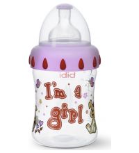 Бутылочка Bibi Girl  с широким горлышком + соска "регулируемый поток" с 1 мес. 250 мл 